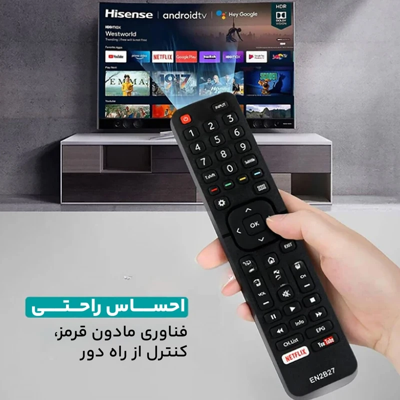 ریموت کنترل تلویزیون هایسنس مدل EN2B27 اصلی